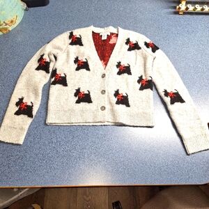 Cupcakes & Cashmere Black Scottish Terrier Cardigan, Size XS,RN#75343